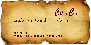 Csáki Cecílián névjegykártya